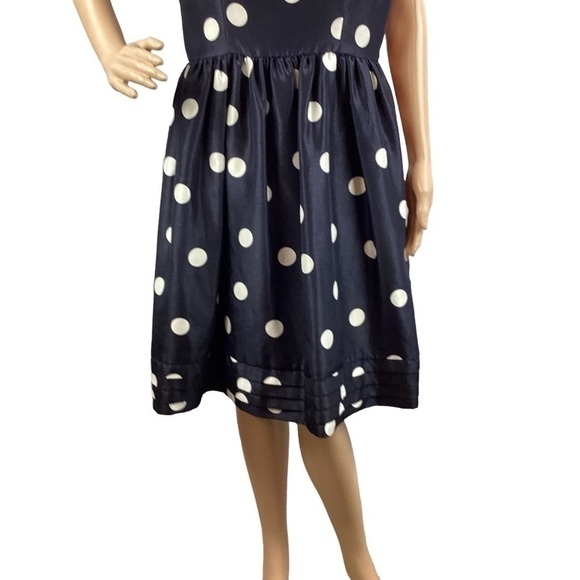 Jessica Howard Navy Polka Dot Party Dress Size 12 - Picture 3 of 7